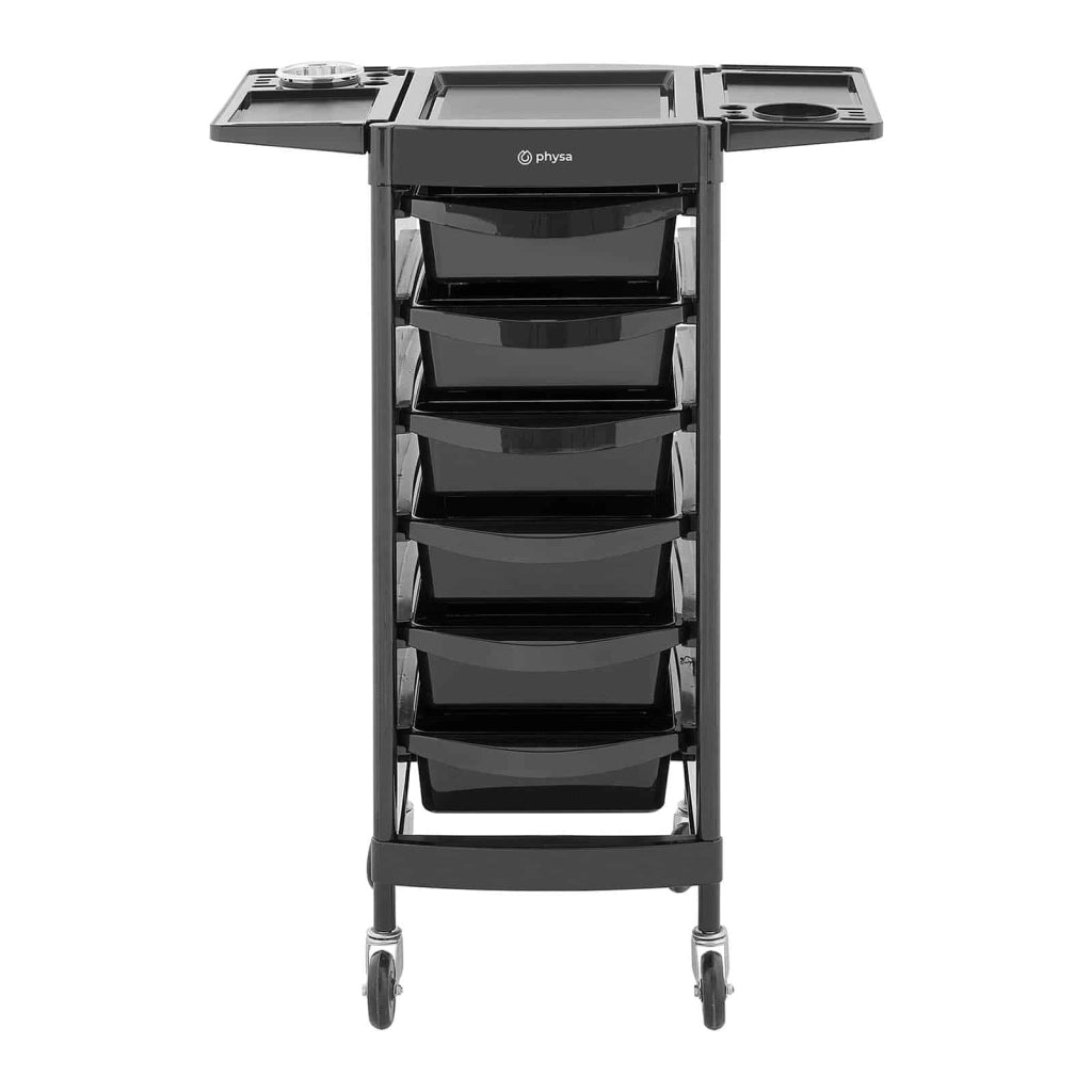 Carrello per parrucchiere - 10 kg - 6 cassetti con 3 divisori portaphon piano di lavoro 420 x 390 mm 14_0007834