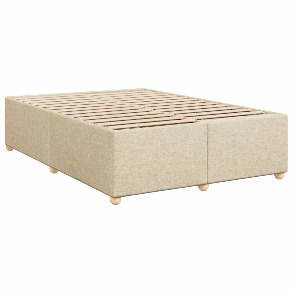 Letto box spring con materasso Crema 160 x 200 cm Tessuto 3455390