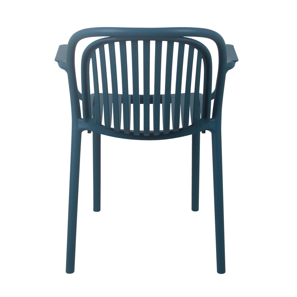 Oviala - Set di 4 poltrone in plastica blu anatra