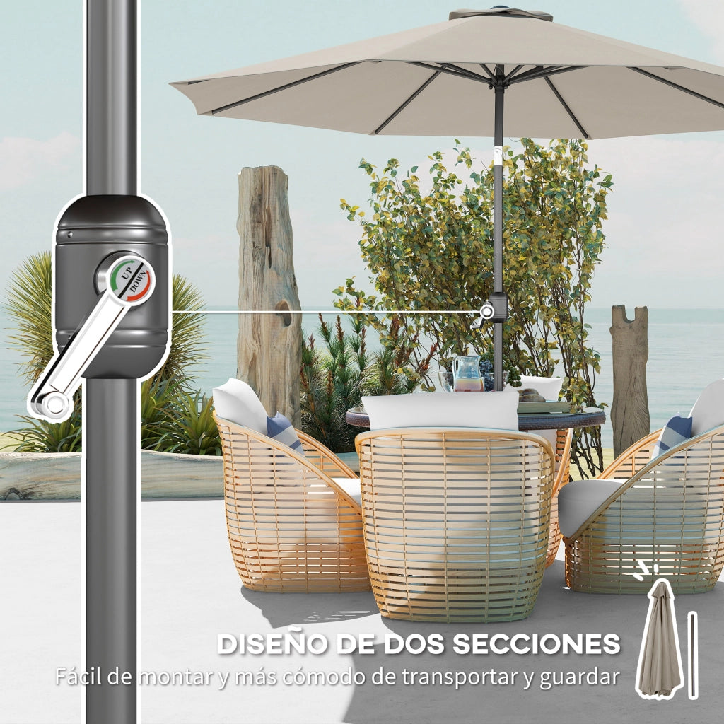 Ombrellone da Giardino ¨C zephmum ¨C Grigio Chiaro ?295x250 cm