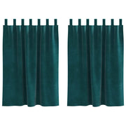 Tende Oscuranti | Tende Blackout 2 pz Verde Scuro 140 x 140 cm Velluto