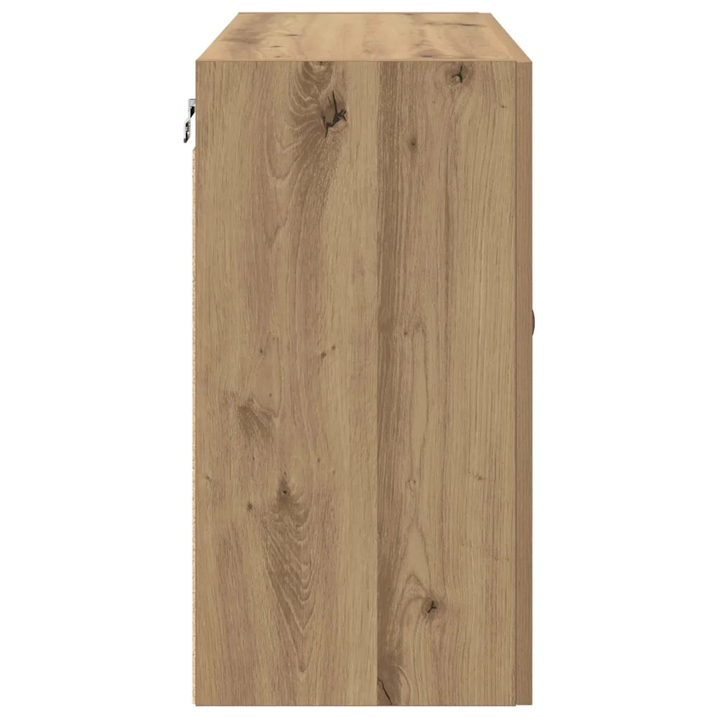 Armadietto a muro rovere artigianale 60 x 31 x 60 cm