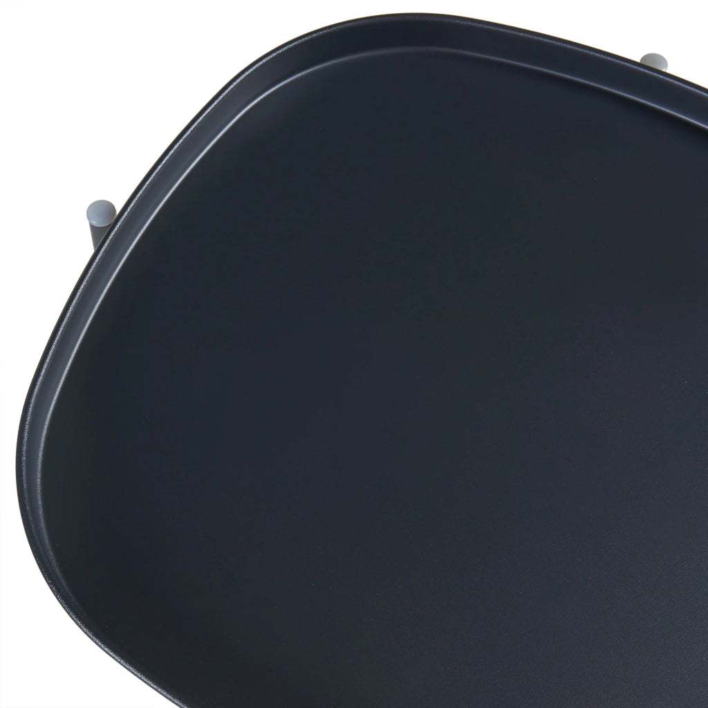 Tavolino da caffè con consolle laterale e piano rimovibile acciaio 53 x 46 x 46 cm nero 03_0010764
