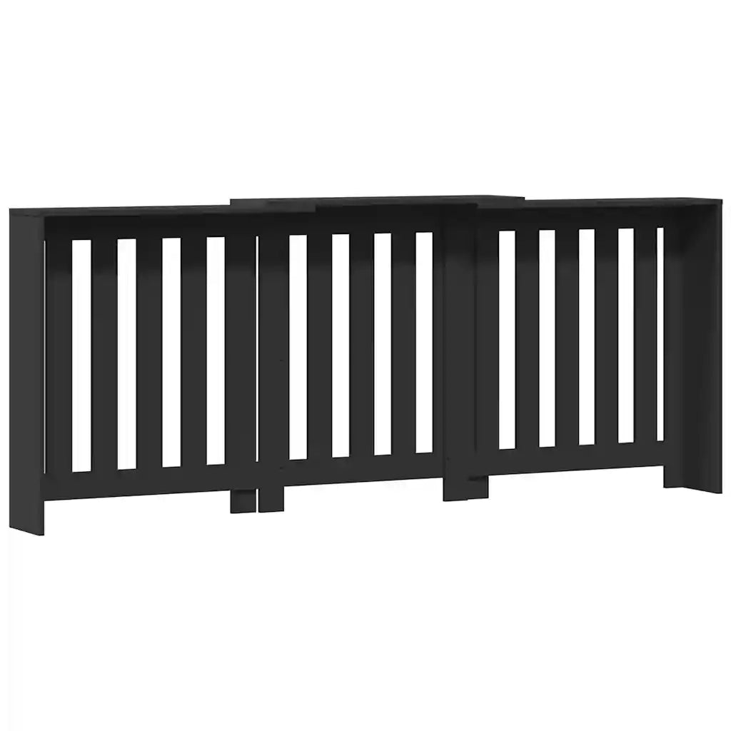 vidaXL Copertura Termosifone Nera 205x21,5x83,5 cm Legno Multistrato