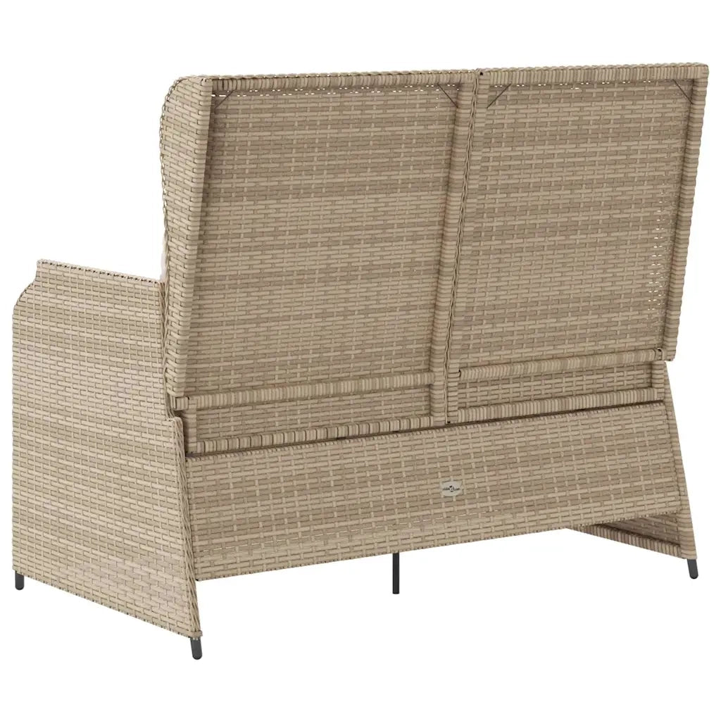 vidaXL Panca Reclinabile da Giardino con Cuscini Beige in Polyrattan