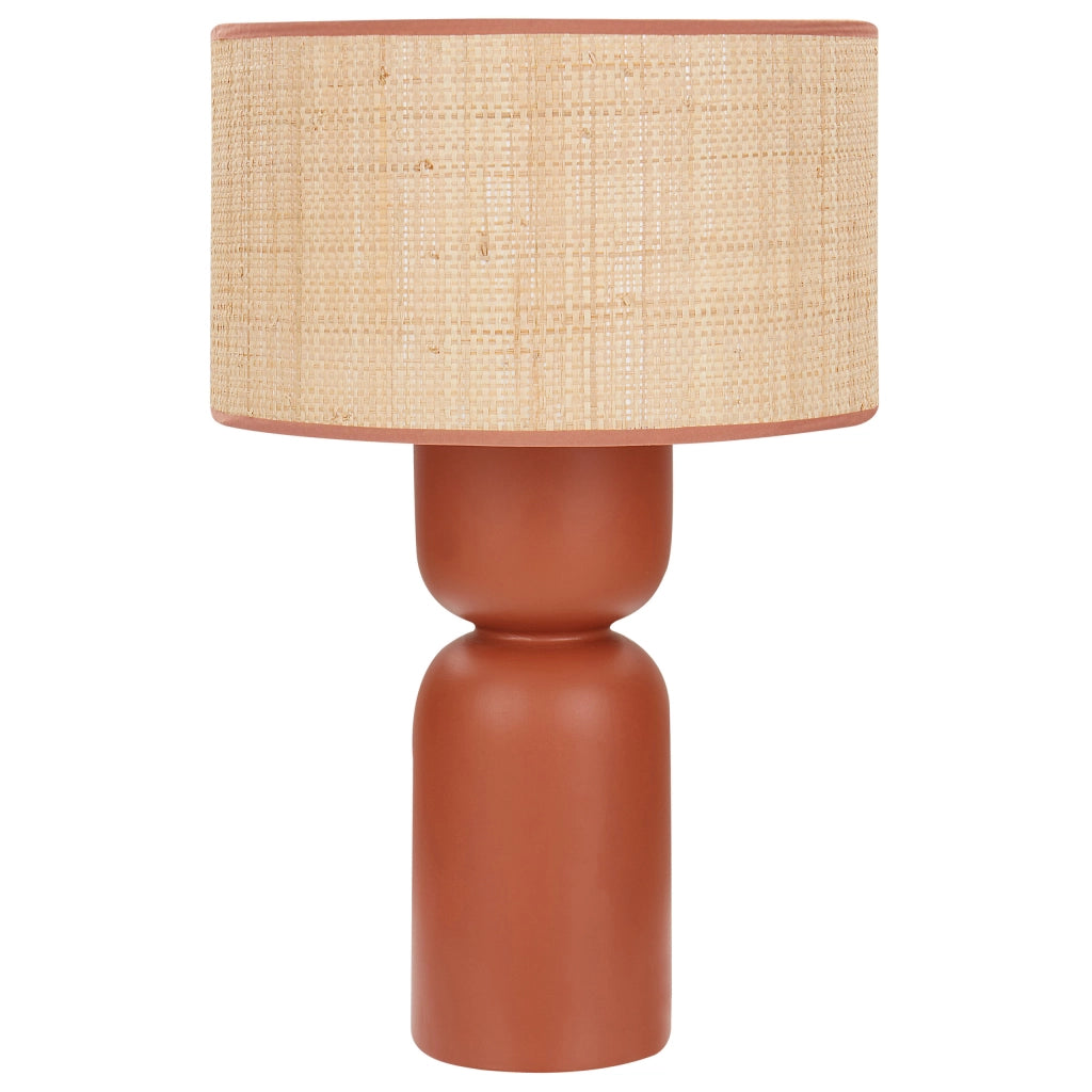 Lampada da comodino con paralume in rafia nera e base in ceramica Stile moderno Soggiorno Camera da letto