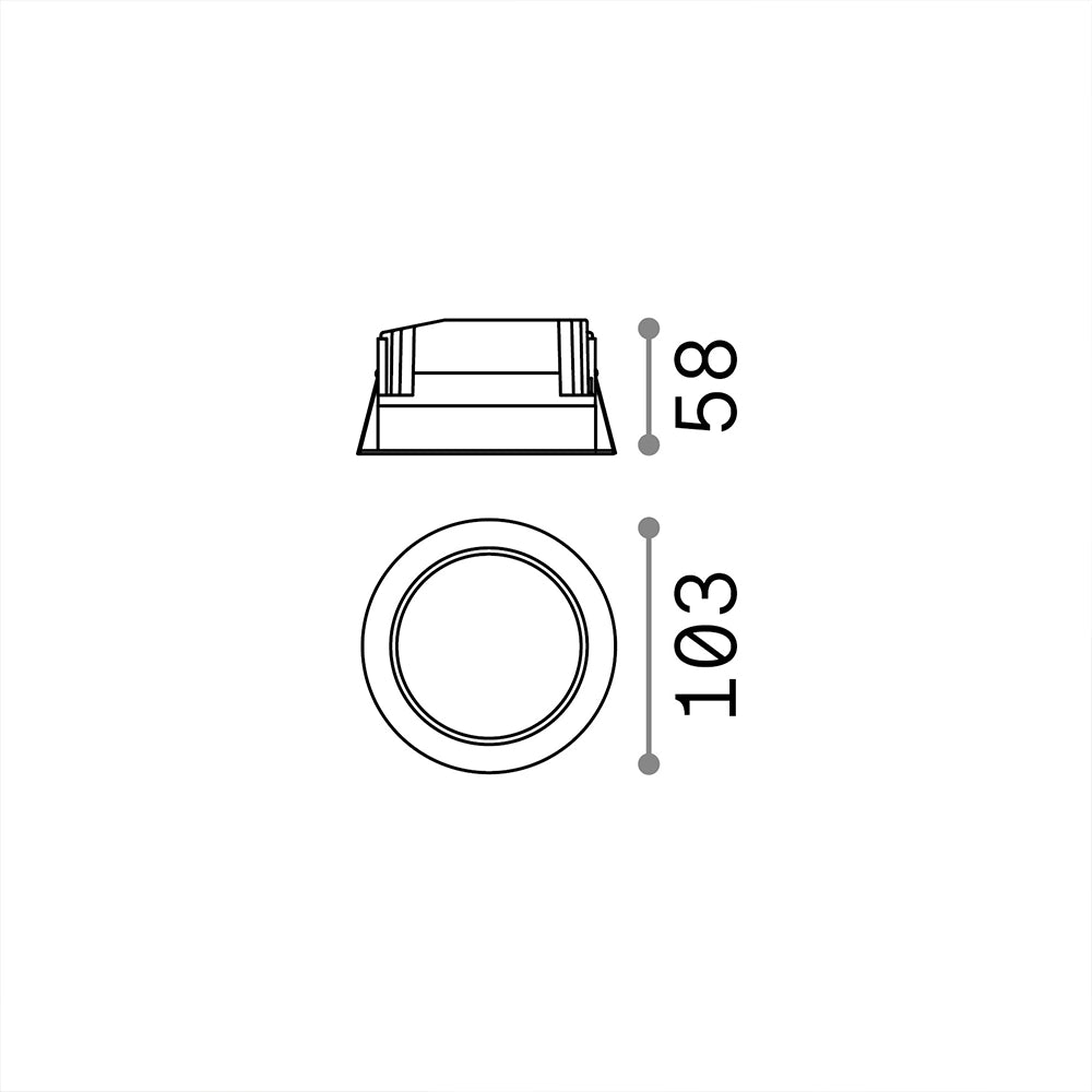 Faretto A Incasso Basic Fi Alluminio Bianco Led 10W 3000K D10,3Cm