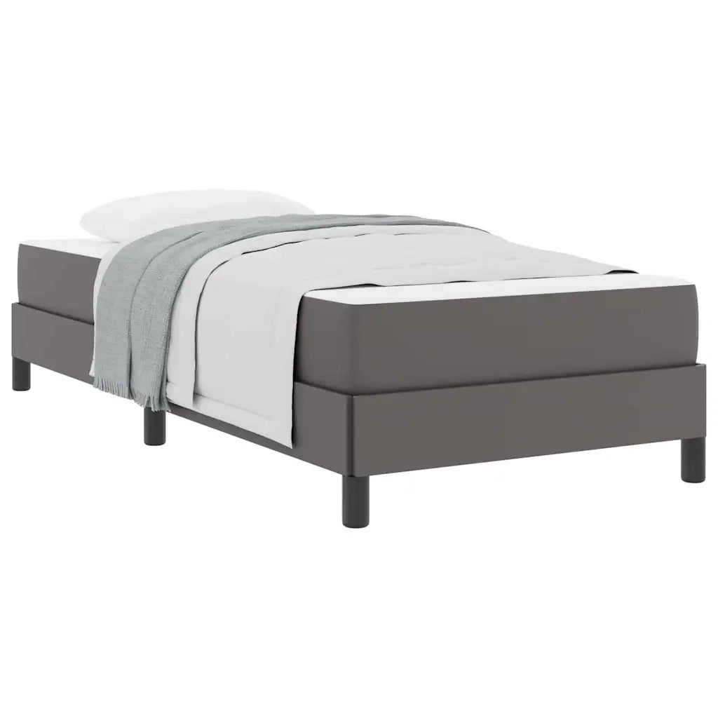 vidaXL Letto con materasso Grigio 100 x 200 cm Pelle sintetica
