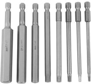 Schroevendraaier a magneti - 1/4 Zeskantschacht - Magnetico - 100 mm Lunghezza - Precisione - 2,5-12 mm - 8 pezzi - Fai da te - Nero.