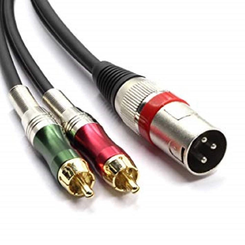 Trade Shop - Cavo Adattatore Audio Da Xlr Maschio A 2 Rca 30cm Per Microfono Splitter Kl-9245 -