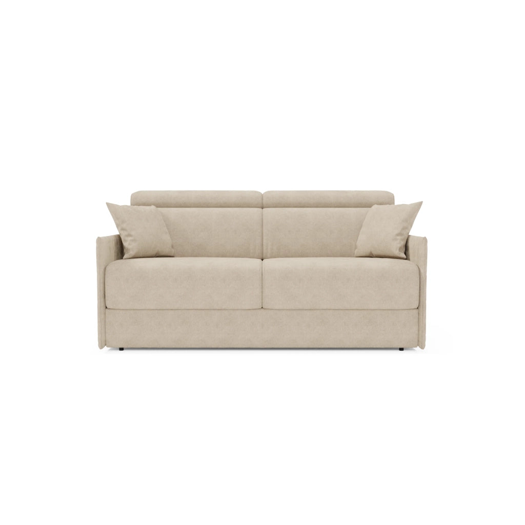 Miryam Divano letto con poggiatesta reclinabili e comfort maxi - design compatto in morbido tessuto smacchiabile T31 189 cm beige