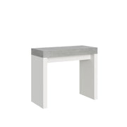 Consolle allungabile 90x40/196 cm Roxel Mix Small piano Cemento - struttura Bianco Frassino