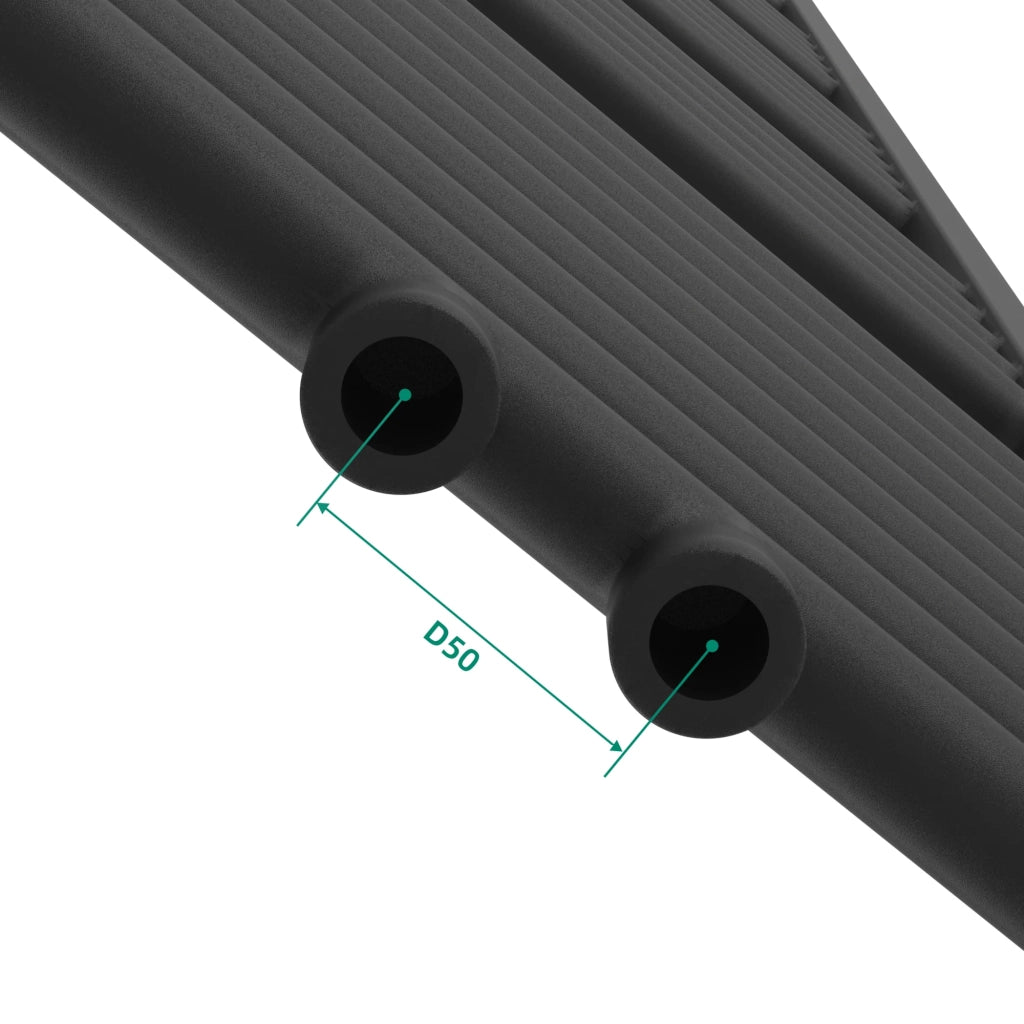 Radiatore scaldasalviette da bagno acciaio 160 x 40 cm nero 03_0010426