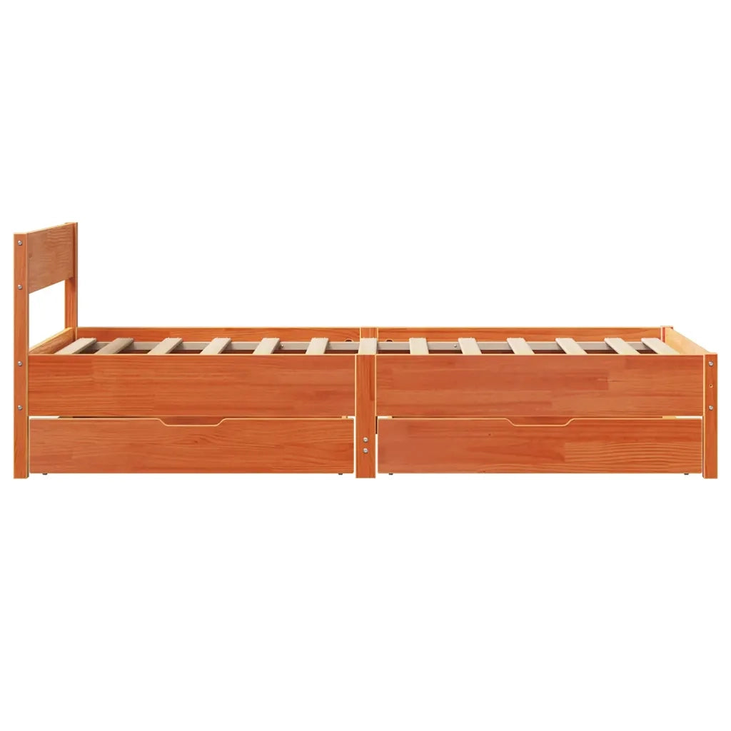 vidaXL Letto senza Materasso Marrone Cera 90x190 cm in Legno di Pino