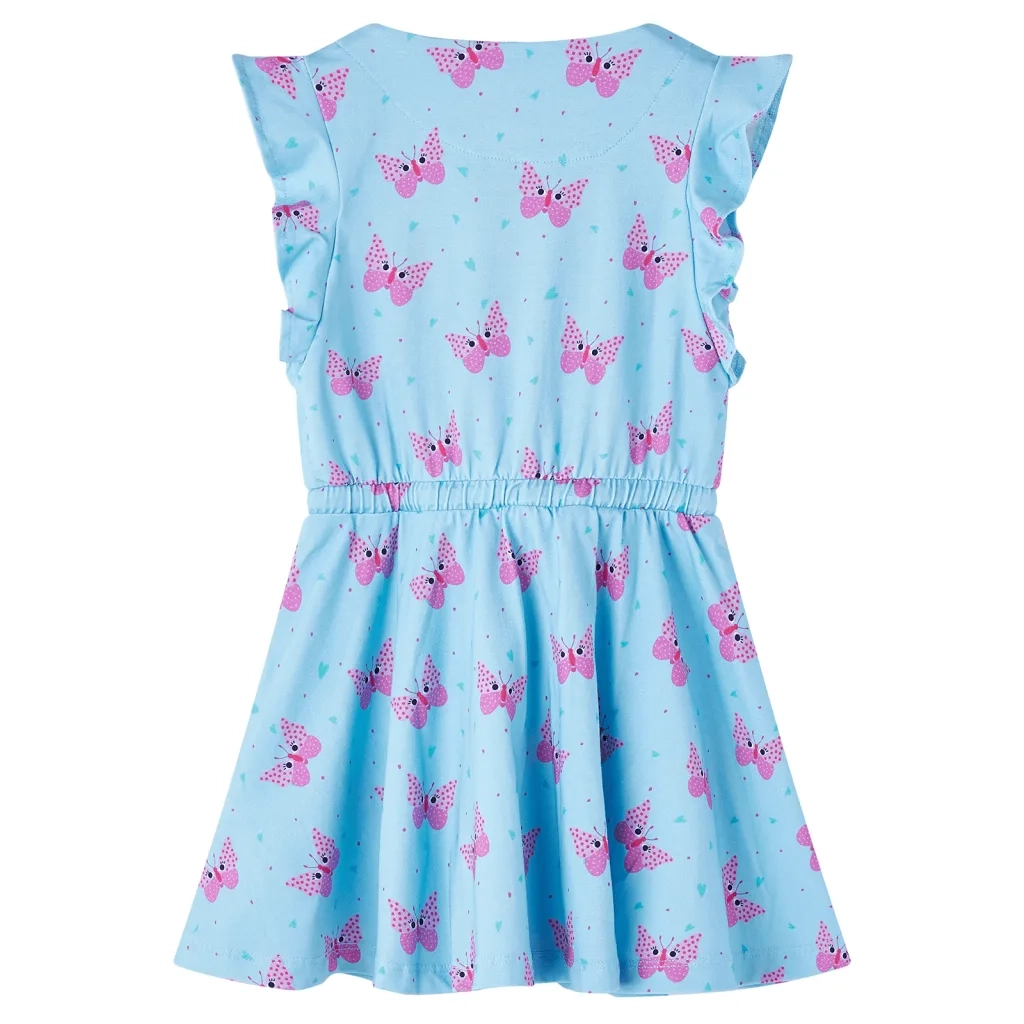 Abito da Bambina con Bottoni Senza Maniche Blu 104 CFW1856654