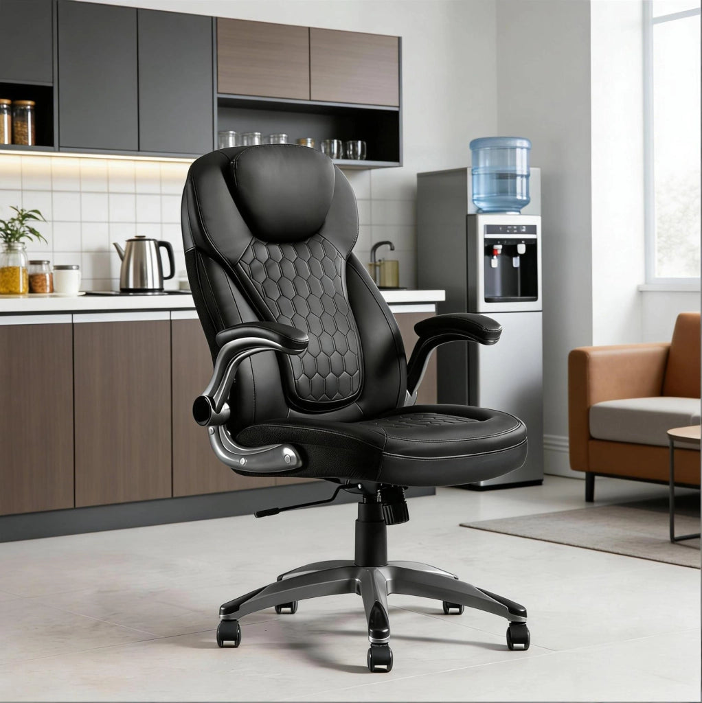 Sedia direzionale ergonomica con schienale alto e braccioli ribaltabili