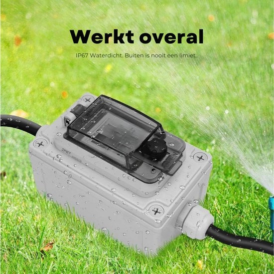 Contatore Digitale di Corrente - 60A 230V - IP67 Resistente all'Acqua - Contatore di Corrente con Funzione di Interruzione e Memoria - Fermo a Corrente Universale CEE con Fermo a Corrente Schuko - Ideale per Applicazioni Domestici e Ricarica Veicoli