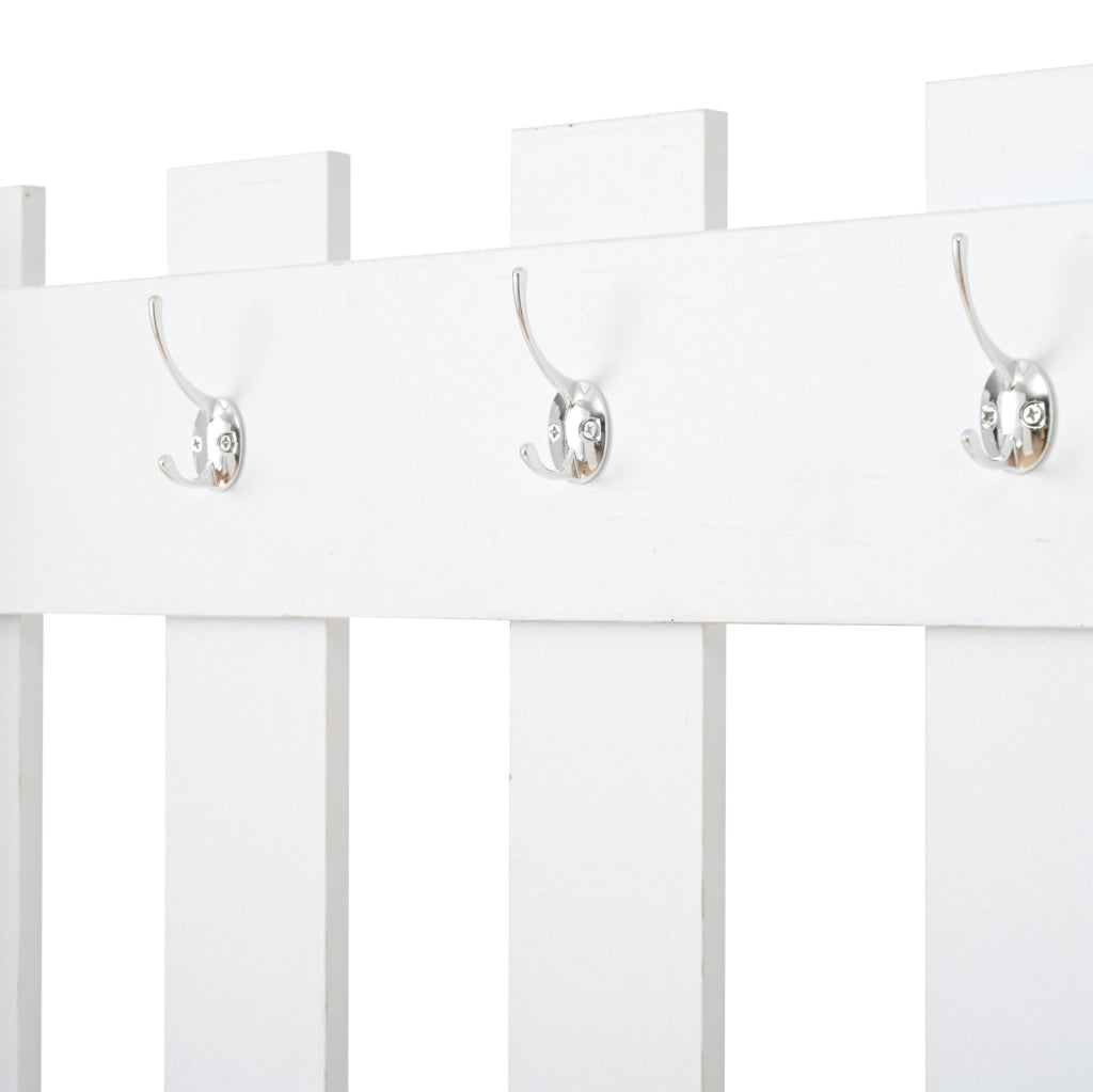 Mobile guardaroba da ingresso con specchio; 135x25x180 cm; 2 portascarpe; bianco