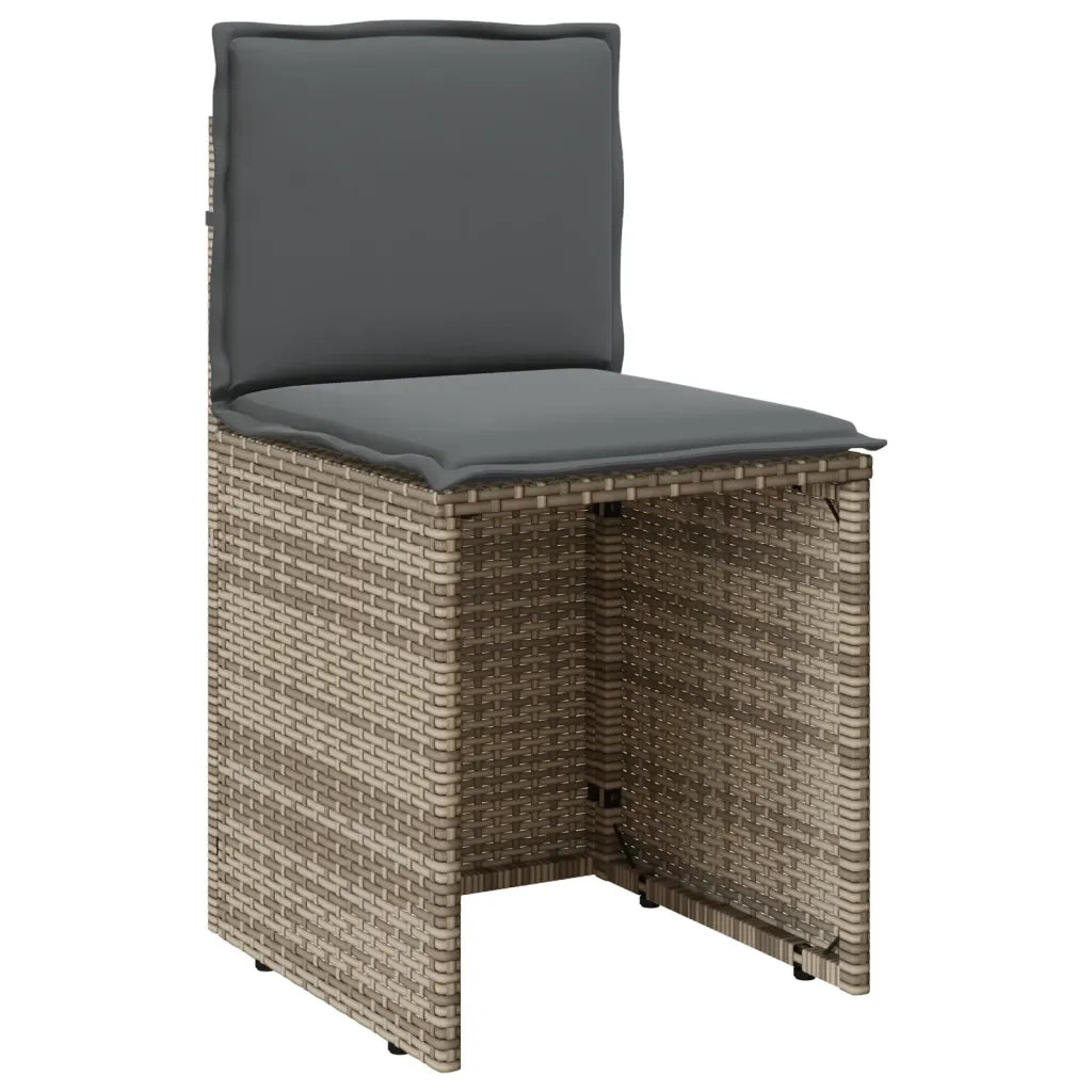 Set da Bistr¨° 3 pz | Set Salotto da Giardino con Cuscini Grigio in Polyrattan