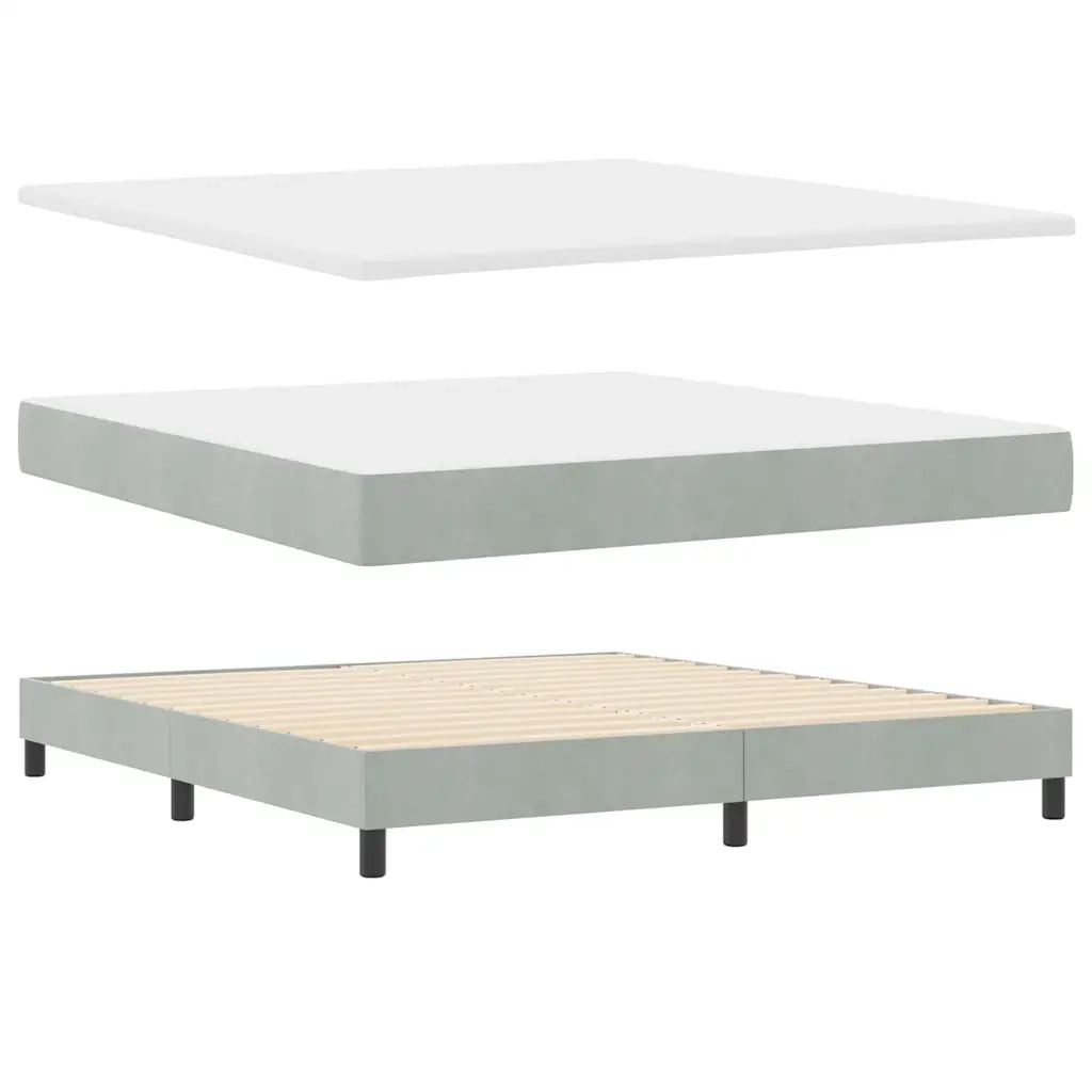 Letto a molle con materasso Grigio chiaro 180 x 200 cm Velluto 3339122