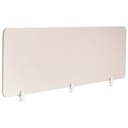 Pannello divisorio in PET per scrivania rivestito in tessuto 180 x 50 cm beige  Morsetti di montaggio modulari Casa Ufficio
