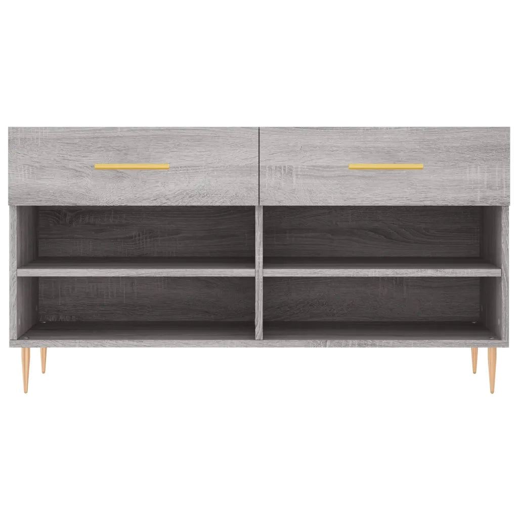 Panca Porta Scarpe | Scarpiera | Mobile per scarpe Grigio Sonoma 102x35x55 cm Legno Multistrato