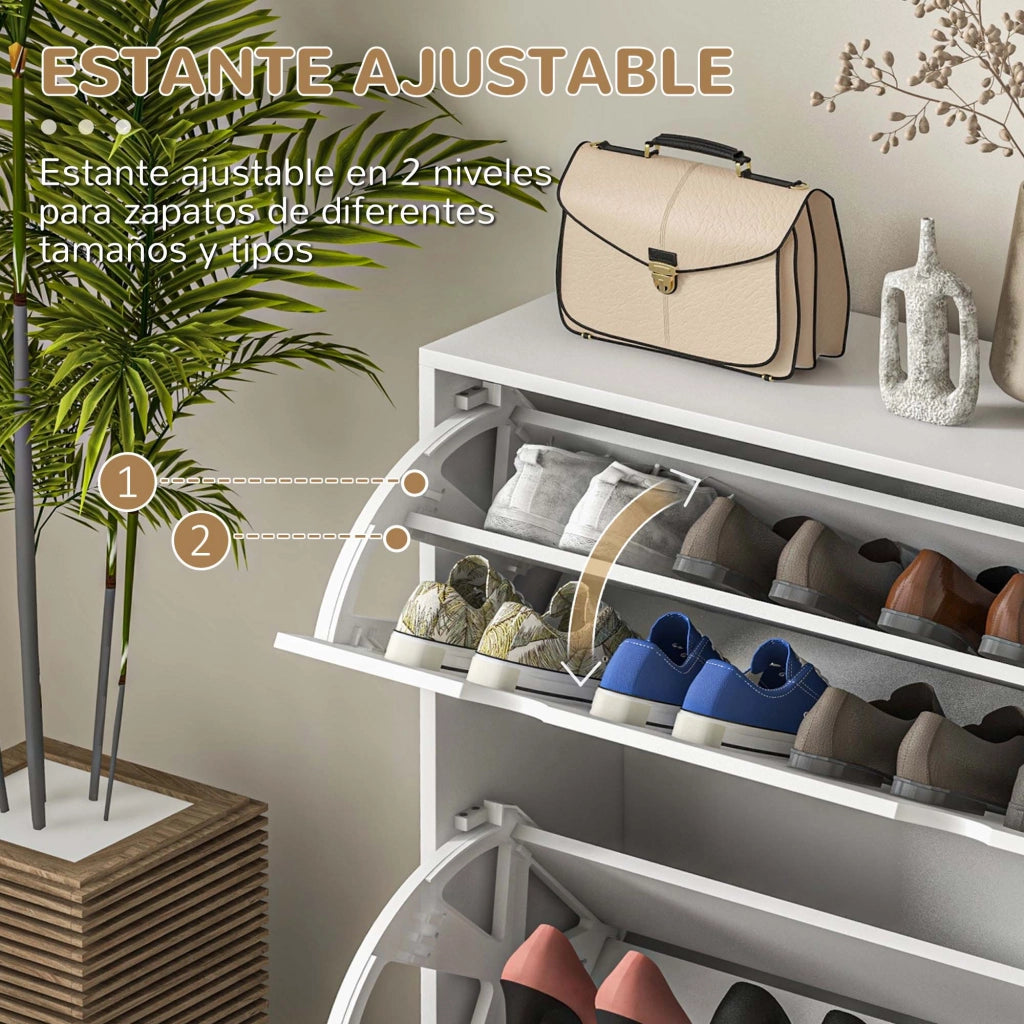 Scarpiera con cassetti e ripiani ¨C zephmum ¨C bianco 81.5x25x83cm