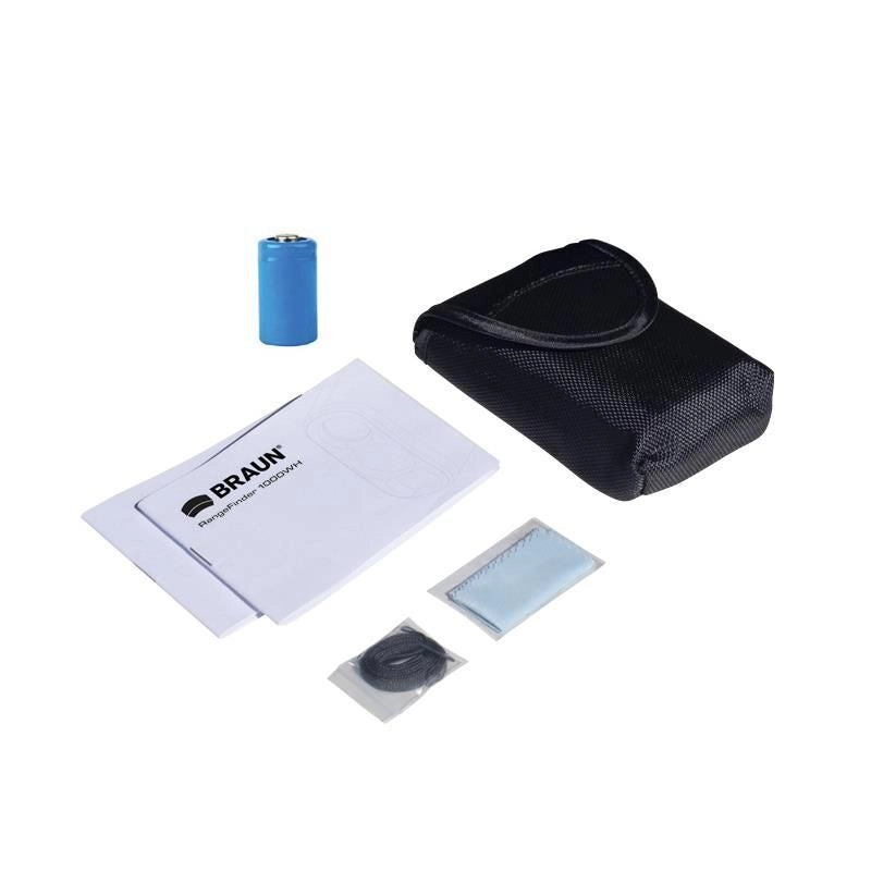 Braun Photo Technik 20176 1000WH Telemetro Laser 6x Ingrandimento Campo 4 - 1000 m Precisione ±1 m Batteria CR2 inclusa colore Nero