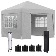 Gazebo Pieghevole 3x3 m ¨C zephmum ¨C Grigio Chiaro Acciaio Tessuto Oxford