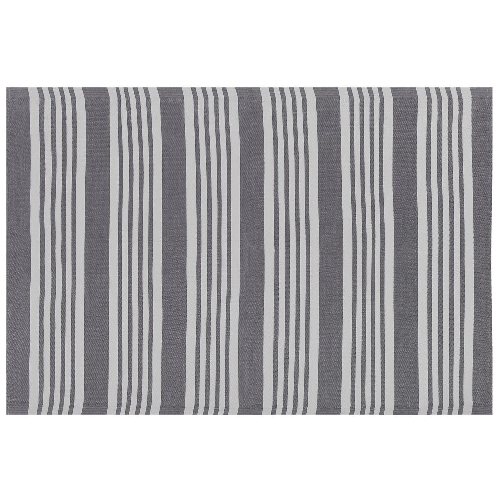 Tappeto per esterno grigio opaco sintetico 120 x 180 cm motivo a righe moderno