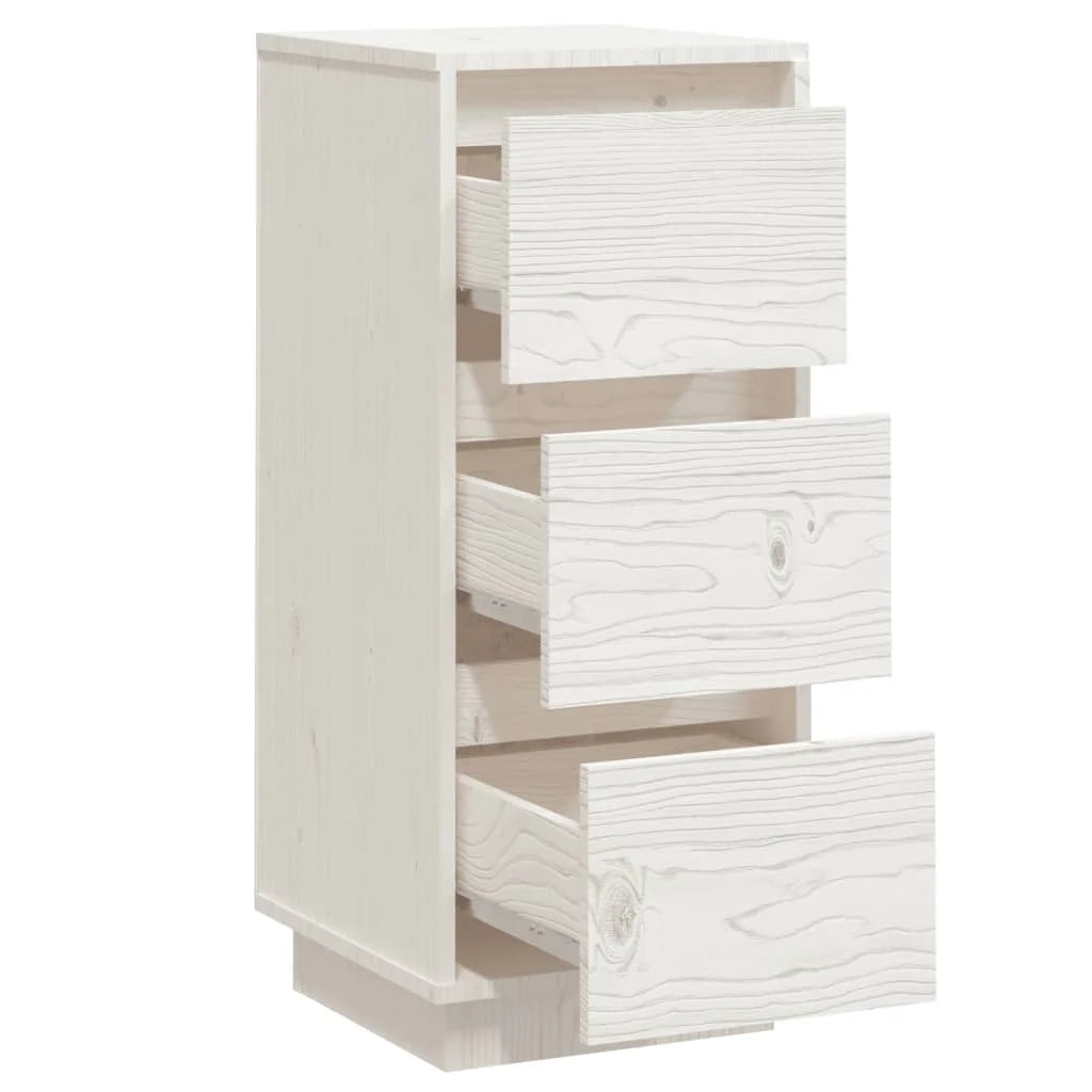 Buffet credenza cassettiera armadio mobile contenitore organizer per cucina soggiorno salotti set da 2 32 x 34 x 75 cm legno massello di pino bianco 02_0036655