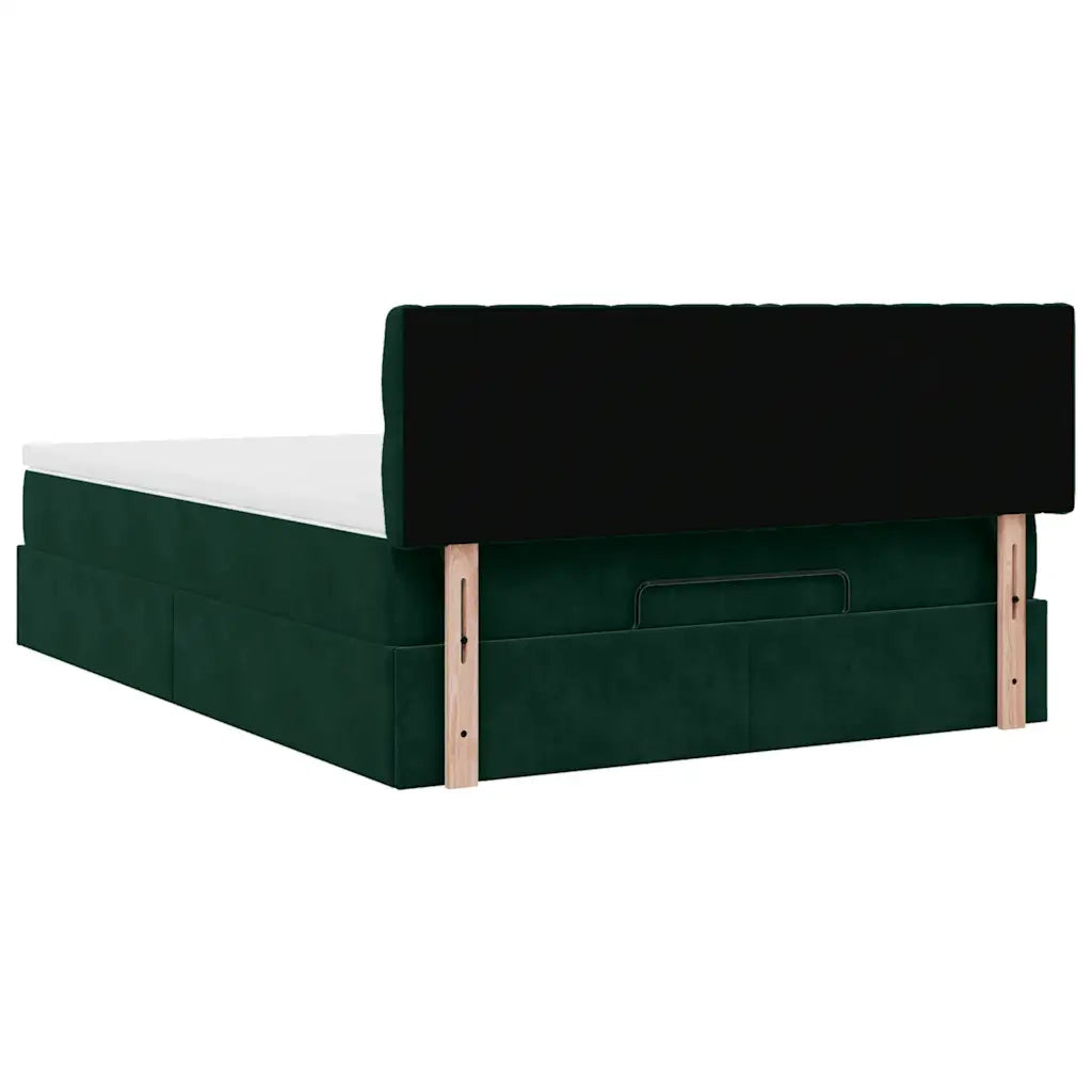 Struttura Letto Pouf con Materasso 140x190 cm in Velluto 3312695