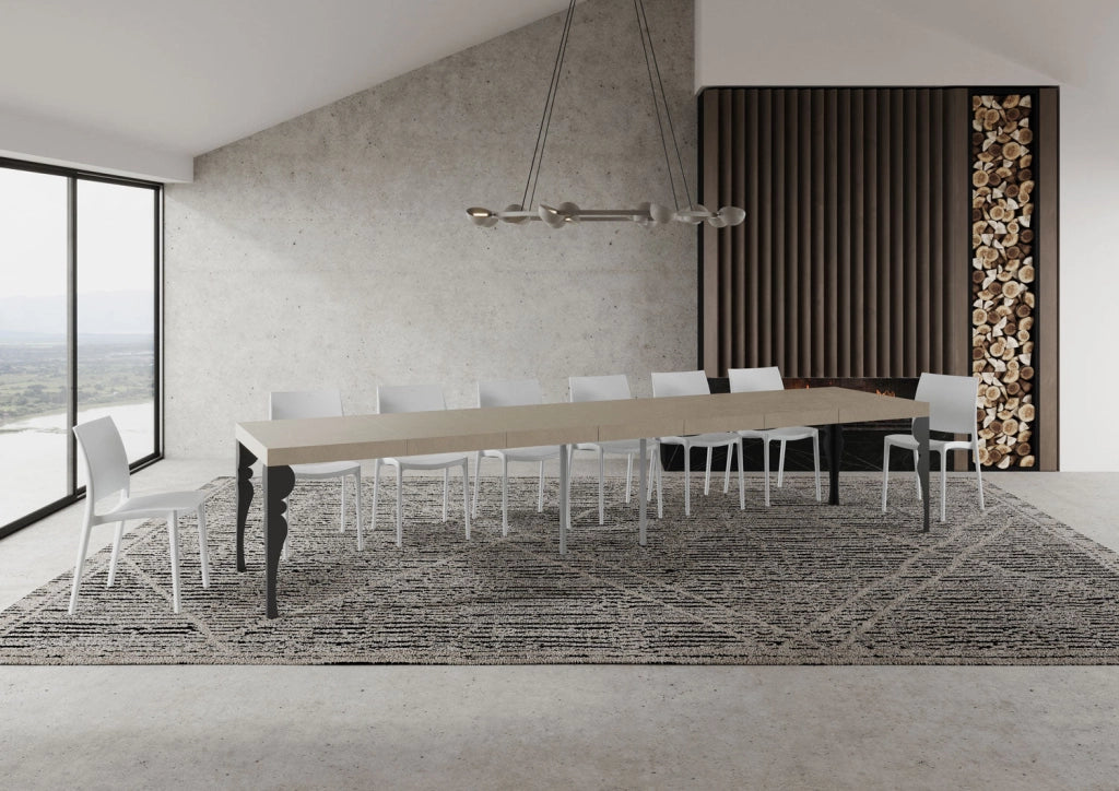 Tavolo Allungabile 140-400x90x77 cm Paxon Premium Cashmere Telaio Antracite