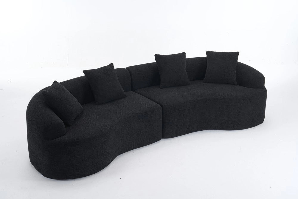 Divano 4 posti ¨C Minimal ¨C nero tessuto morbido