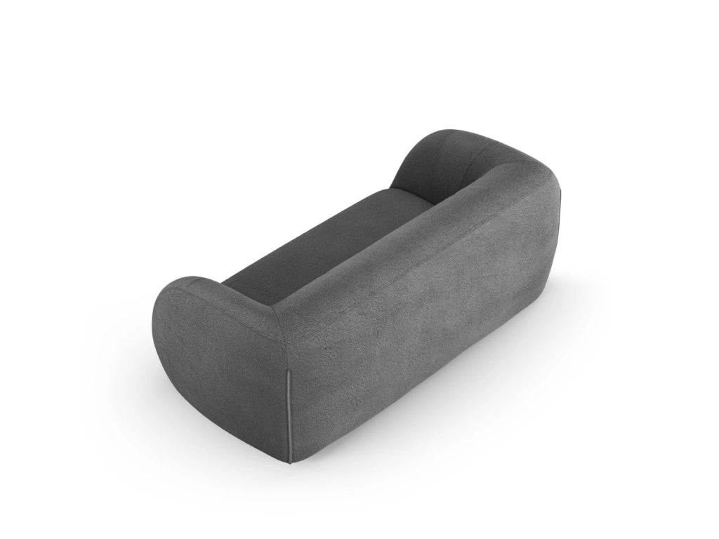 Cosmopolitan Design - Divano "Essen" 2 posti in bouclé grigio scuro 
