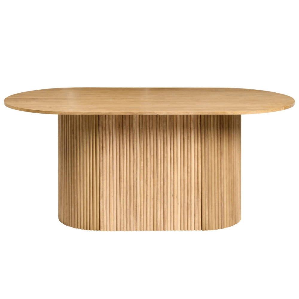 Tavolo da pranzo 180 x 90 cm Gambe in legno massello Impiallacciatura rovere chiaro