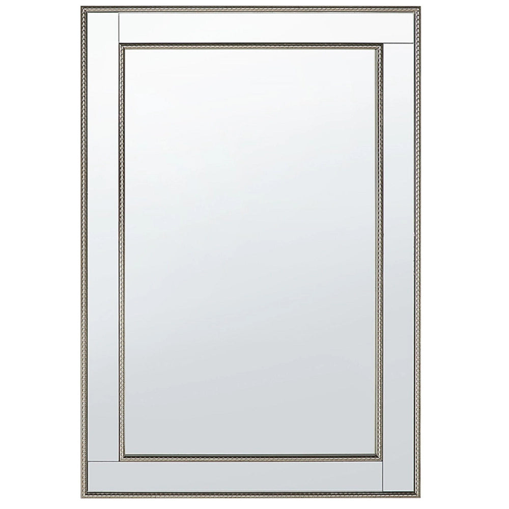Specchio da parete argento con dorato 60 x 90 cm verticale minimalista Art Deco camera da letto comò soggiorno