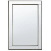 Specchio da parete argento con dorato 60 x 90 cm verticale minimalista Art Deco camera da letto comò soggiorno