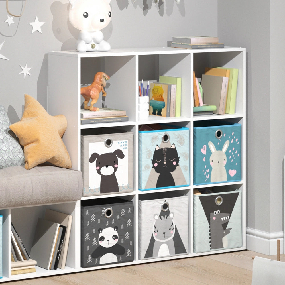 Vicco Libreria bambini Bianco 104 x 108 cm con 6 scatole pieghevoli