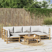 Set Salotto da Giardino 7pz con Cuscini Grigio Chiaro BambÃ¹cod mxl 76308