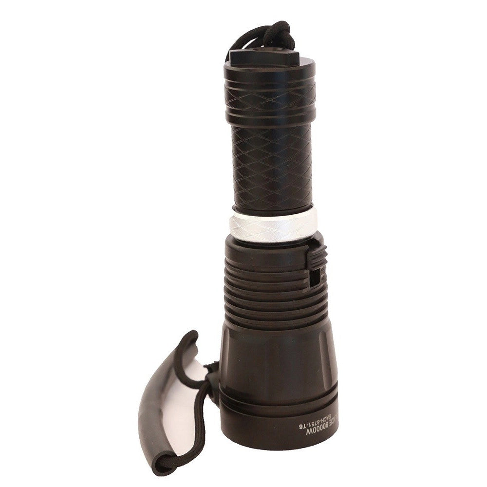 Trade Shop - Torcia Lampada Subacquea Led Cree T6 Ricaricabile Tattica Immersione Bl-8751 -
