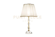 LUME/G BRIGIDA 1 LUCE ATTACCO E27 H.40+26CM IN CRISTALLO E ORO PARALUME AVORIO E ORO