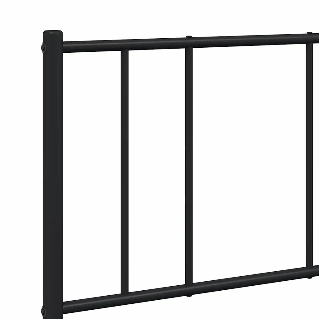 Giroletto con Testiera e Pediera-Struttura Letto Metallo Nero 120x200 cm 857936