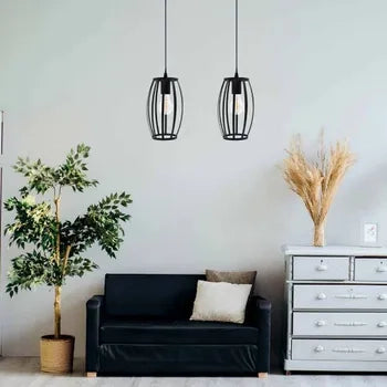 Lampadario da soffitto e27 di forma ovale nero portalampada sospensione