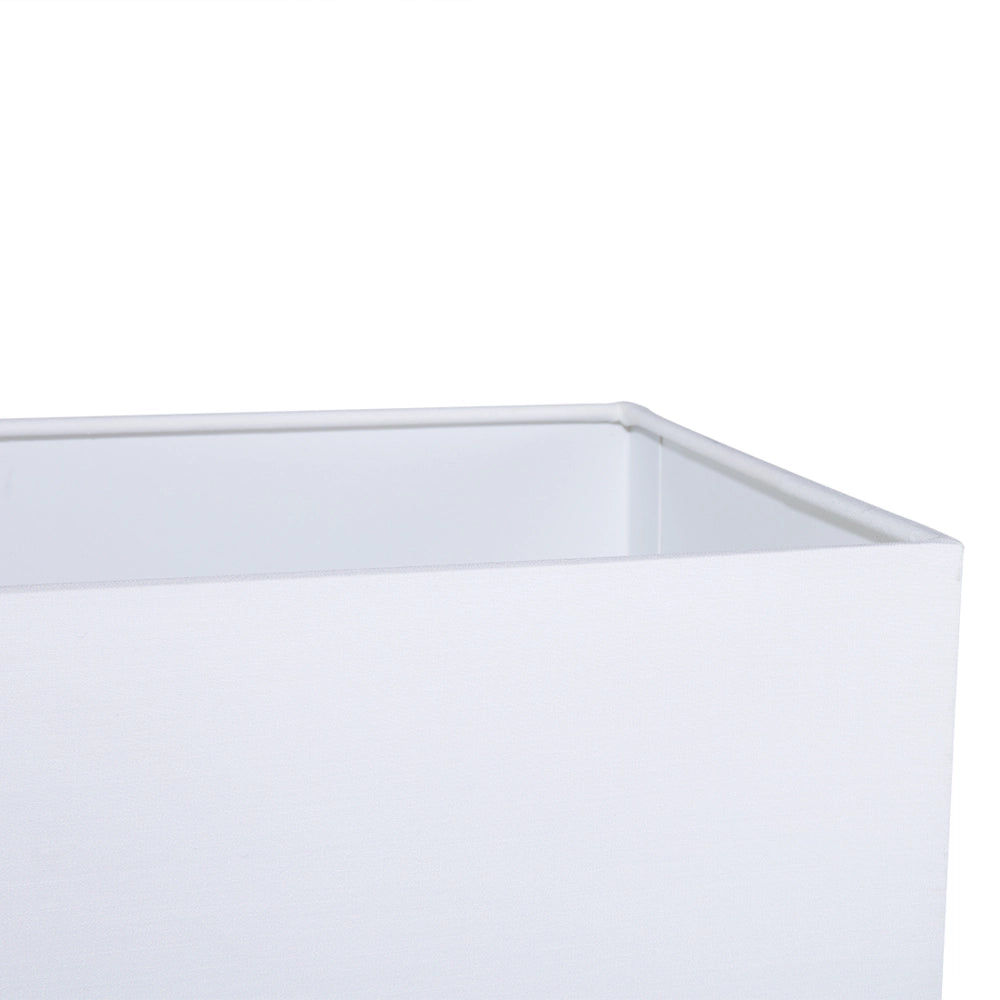 Lampada da Tavolo Metallo Argento Bianco Paralume Rettangolare 62H cm Soggiorno Moderno