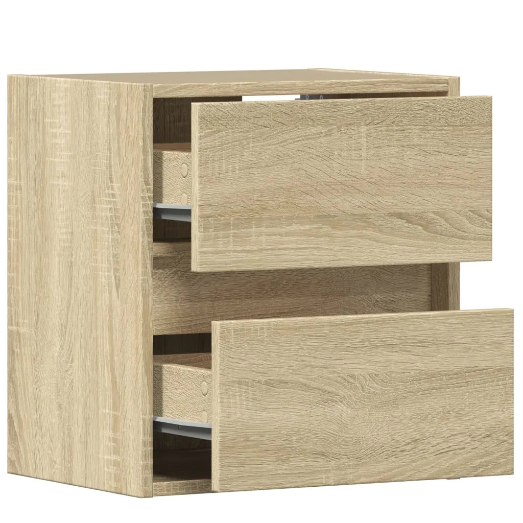 Mobili TV a Parete con Luci LED 2pz Rovere Sonoma 41x31x45 cm