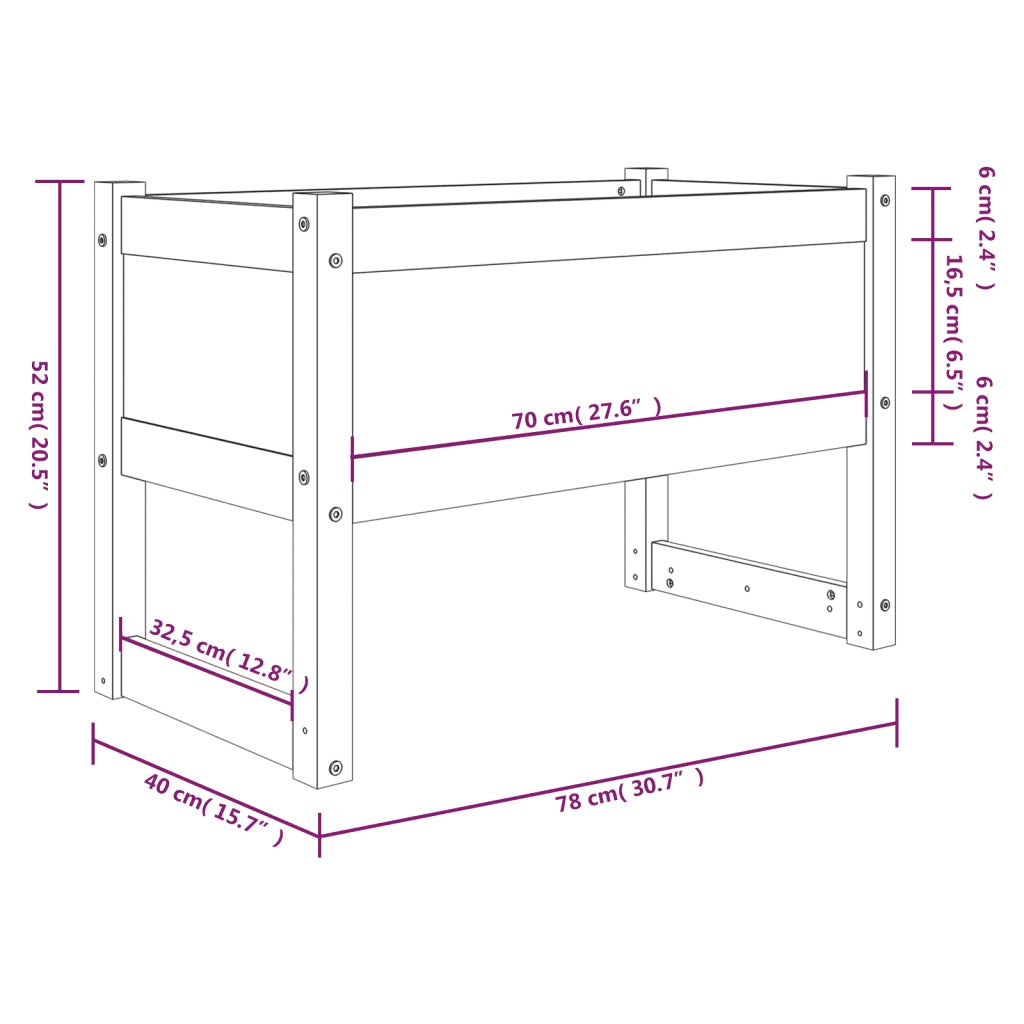 Fioriera 78x40x52 cm in Legno Massello di Pino 822117