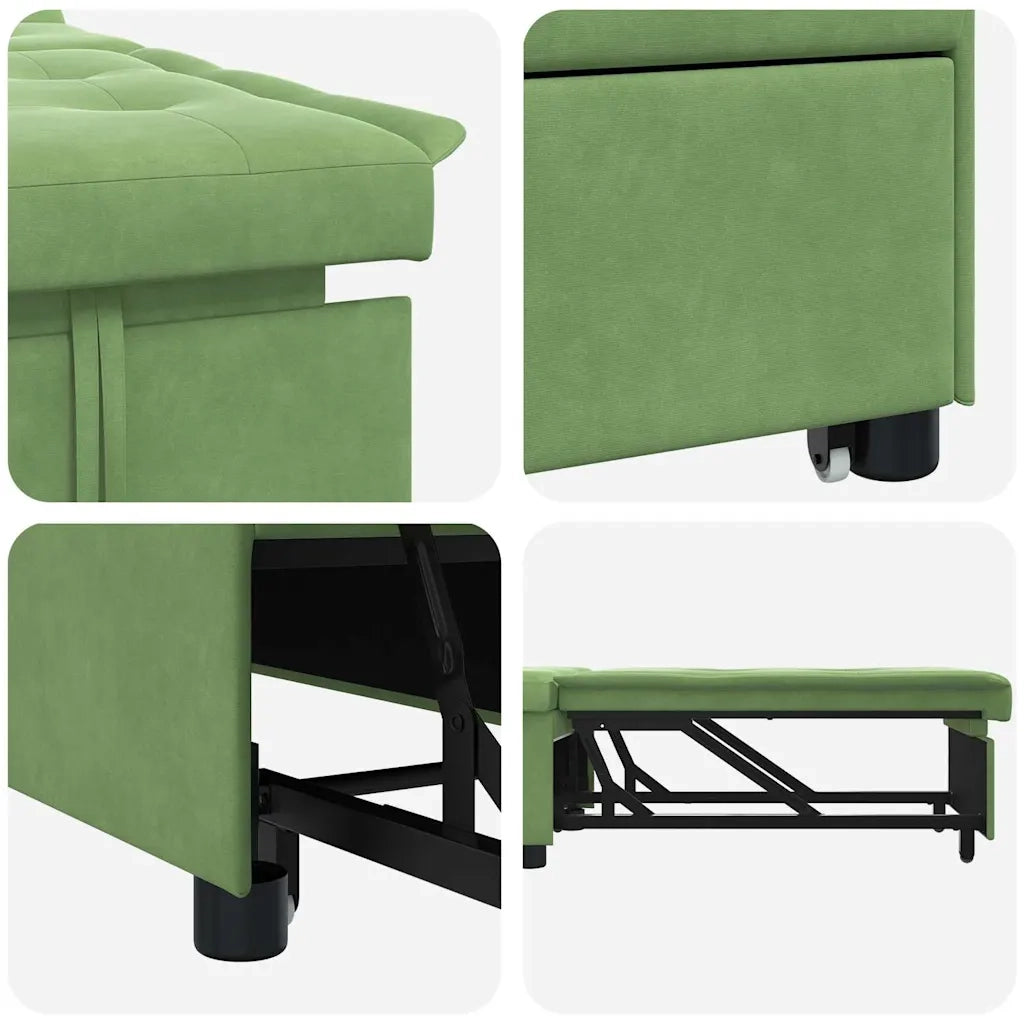 Divano letto | Sof¨¤ letto | Letto singolo Verde chiaro 194 x 67 x 82 cm Velluto