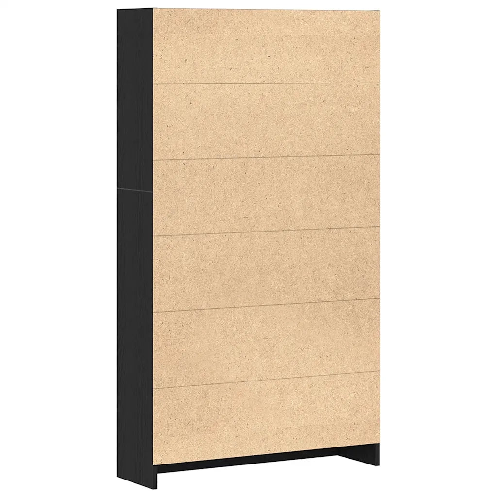 Libreria a 4 Ripiani-Scaffale per Libri-Mobile di Stoccaggio Rovere Nero 80x24x143 cm in Truciolato