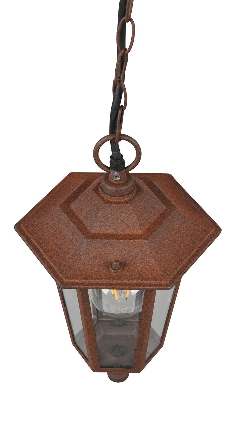 Lampada a Sospensione da Esterno Attacco E27 in Alluminio Ruggine